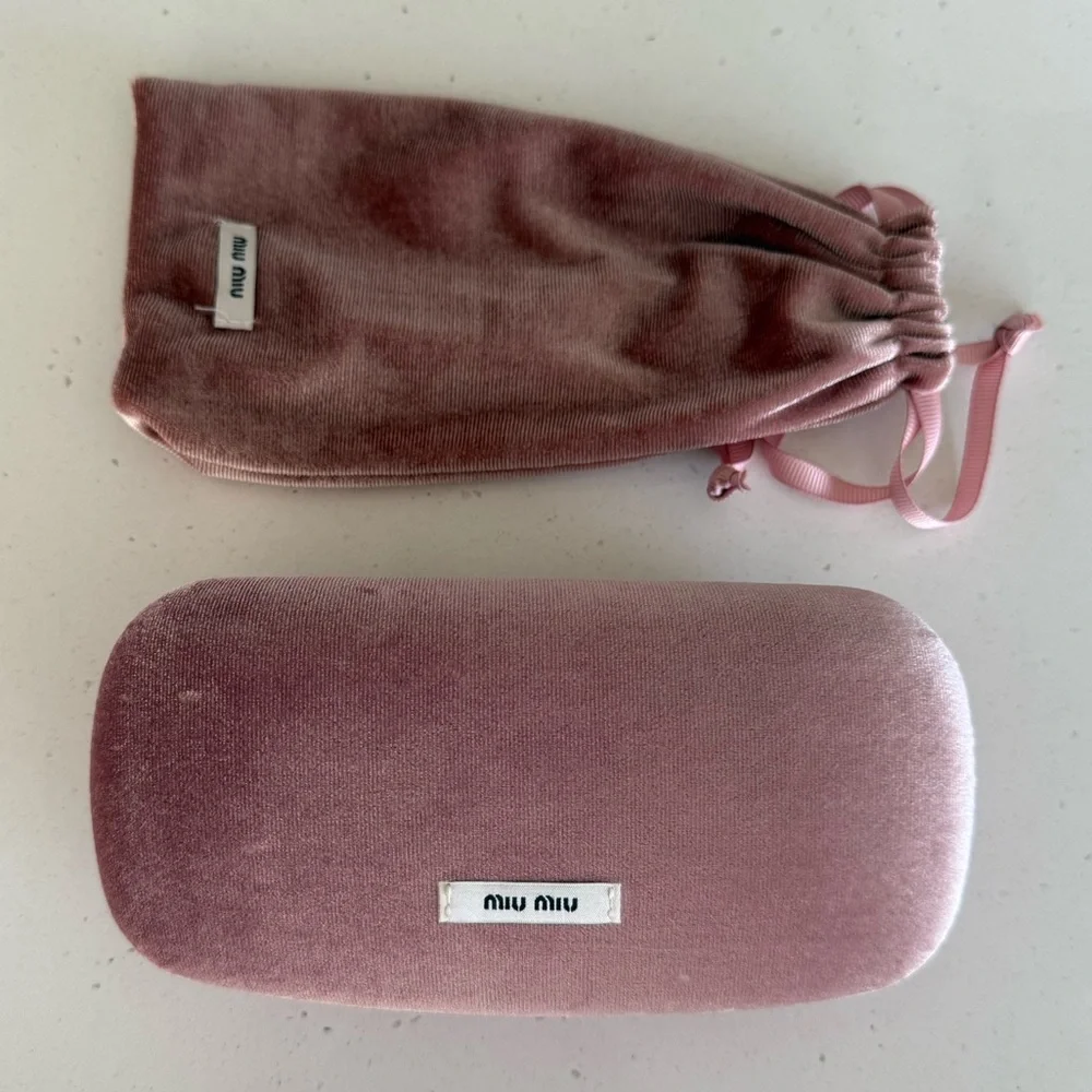 Miu Miu Eyewear Rectangle Frame Sunglasses Pink - Picture 12 of 12